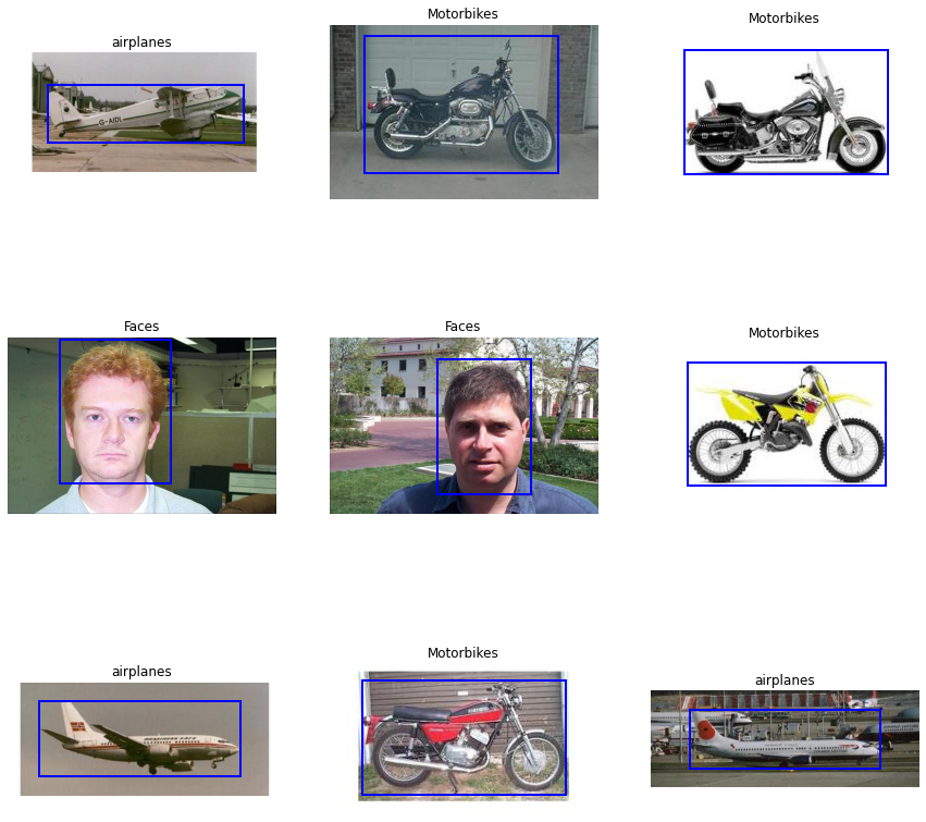 Dataset samples from 6 classes with ground truth bounding boxes